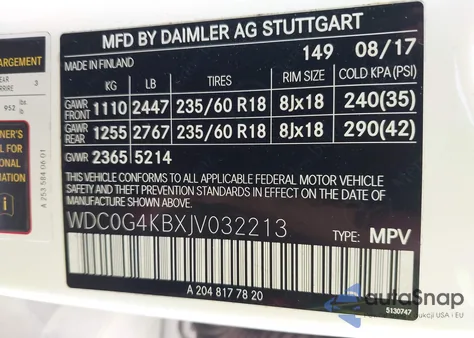 2018 Mercedes-Benz Glc 300 4Matic from USA, damaged, VIN WDC0G4KBXJV032213
